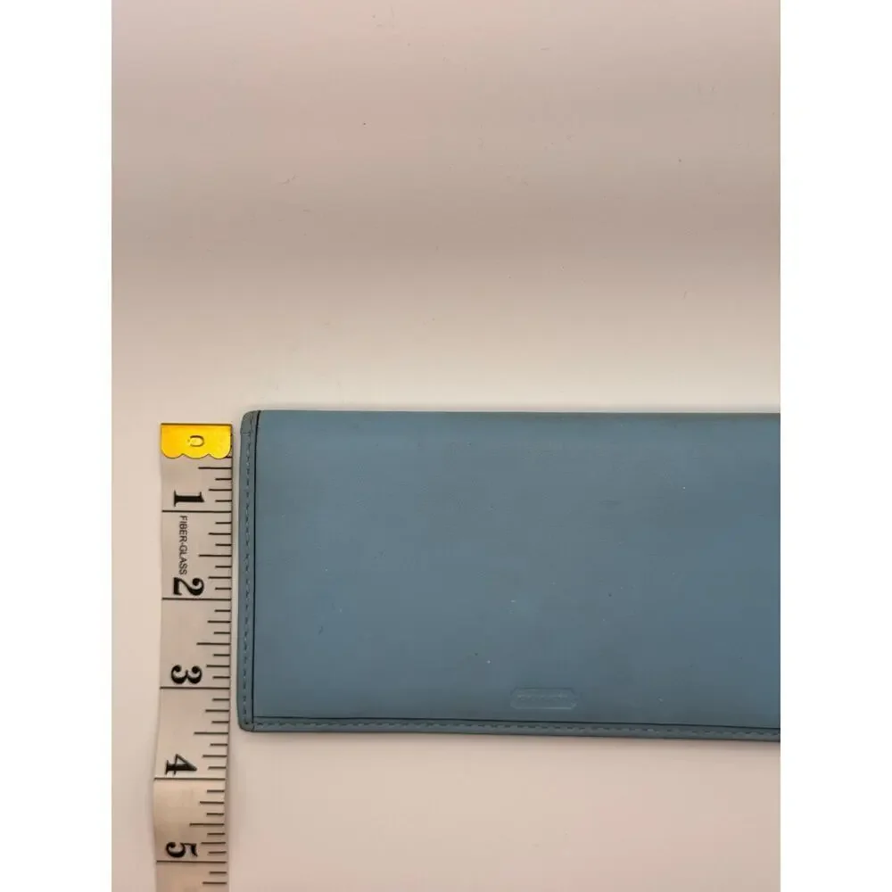 COACH Blue Leather Card Holder TBE